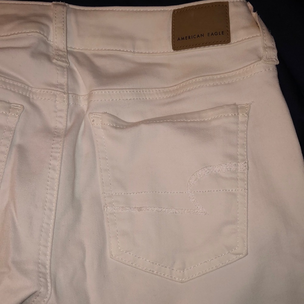 White Next Level Stretch American Eagle Jeans